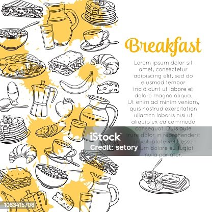 istock Sketch Breakfast Layout 1083415708
