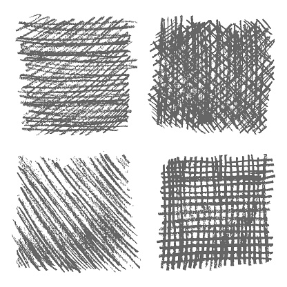 Sketch hatching pen. Pencil hatching texture with intersecting straight line set on white. Hand drawn criss-cross effect vector design. Grunge doodle scribble chaotic vector illustration