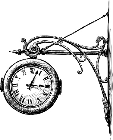 Sketch of an old street clock