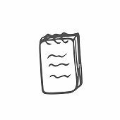 istock Sketch of notebook. Vector illustration with hand drawn leaf of notebook. Clip art. 1369825309