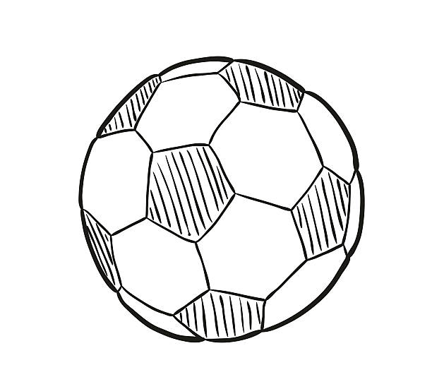 sketch of the football ball sketch of the football ball on white background, isolated soccer drawings stock illustrations