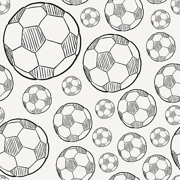 sketch of the football ball sketch of the football ball on white background background of a classic black white soccer ball stock illustrations