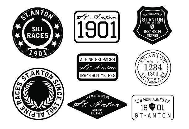 ski badges 1-2015 ski badges / prints 1901 stock illustrations