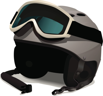 Ski or Snowboard Helmet with Goggles