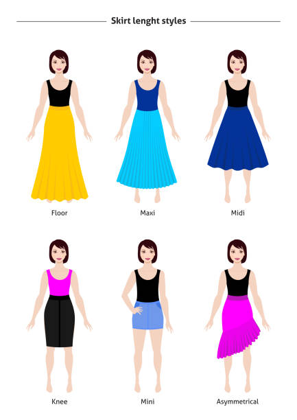 Best Maxi Skirt Illustrations, Royalty-Free Vector Graphics & Clip Art ...