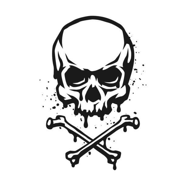 Skull and crossbones in grunge style. Skull and crossbones in grunge style. Vector illustration. skull logo stock illustrations