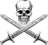istock Skull and Swords Pirate Sign 491950712