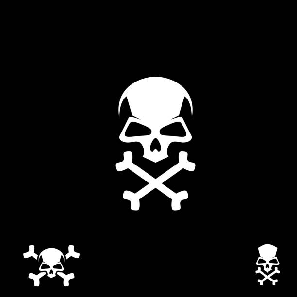 Skull Crossbone symbol Skull Crossbone symbol vector set skull logo stock illustrations