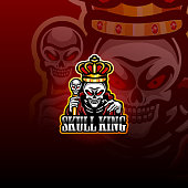Illustation of Skull king esport mascot logo
