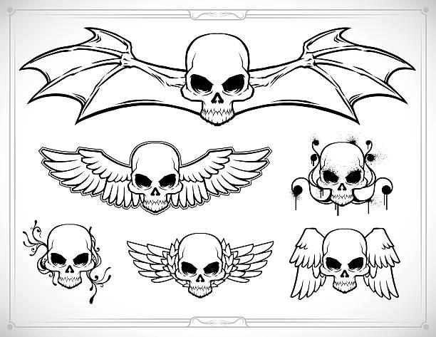 Skull Set vector art illustration