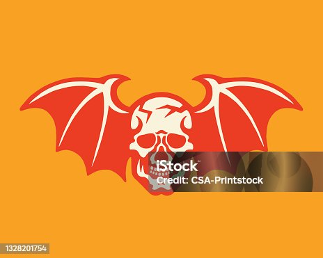 istock Skull with Bat Wings 1328201754