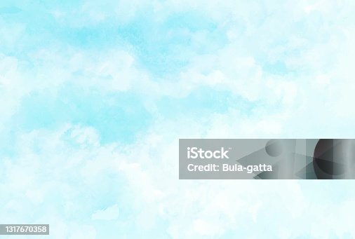 istock Sky and clouds, abstract watercolor background 1317670358