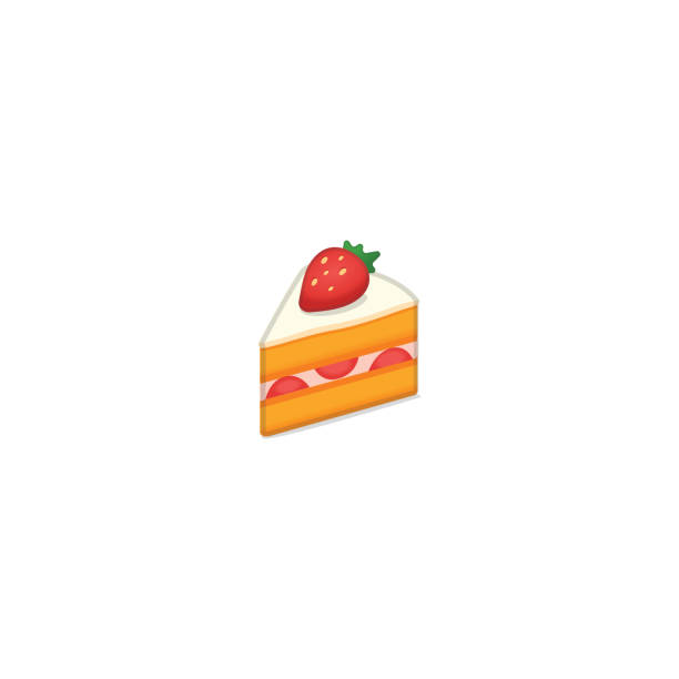 ilustrações de stock, clip art, desenhos animados e ícones de slice of cake. shortcake vector icon. cake of a pretty strawberry isolated symbol illustration - serving a slice of cake