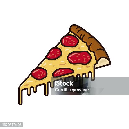 istock Slice of Pepperoni Pizza isolated vector illustration 1320470406
