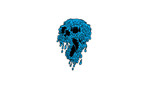 Slime Skull Vector Illustration Download with the EPS file for any editable and scalable needs. skulls tattoos stock illustrations