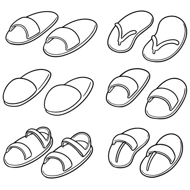 Rubber Slippers Drawing Illustrations, Royalty-Free Vector Graphics ...