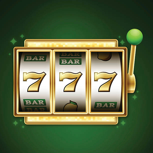 Slot Machine Jackpot Gold and green slot machine cash jackpot. spool stock illustrations