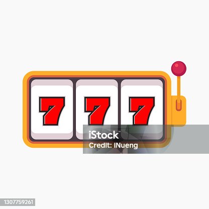 istock Slot machine with lucky sevens jackpot. Lucky seven 777 slot machine. 1307759261
