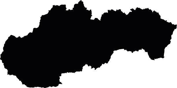 Slovakia black map on white background vector Slovakia black map on white background vector slovakia stock illustrations