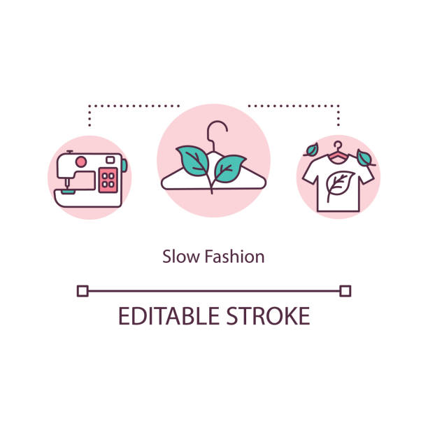 slow fashion concept icon - sustainability fashion stock-grafiken, -clipart, -cartoons und -symbole