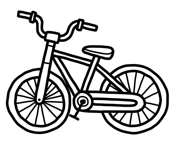 small bicycle small bicycle / cartoon vector and illustration, black and white, hand drawn, sketch style, isolated on white background. cycling drawings stock illustrations