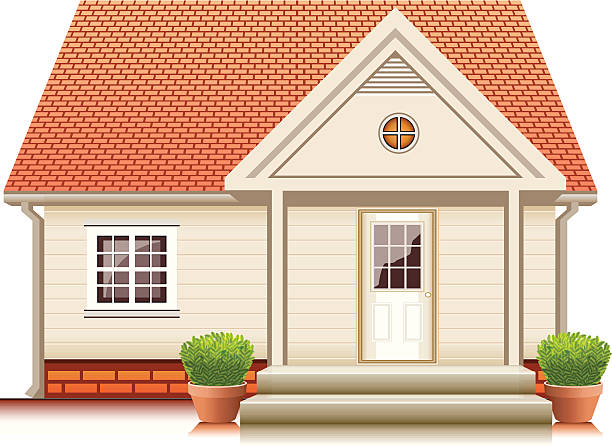 Small cute house - VECTOR Small cute house. EPS 8 file, a large high resolution JPEG included. door clipart stock illustrations