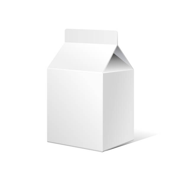 ilustrações, clipart, desenhos animados e ícones de leite pequeno caixa pacotes em branco branco. pronto para seu projeto. produto embalagem vector eps10 - caixa de leite