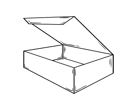Small Open Box Sketch Stock Illustration Download Image Small Open Box Sketch Stock Illustration Download Image