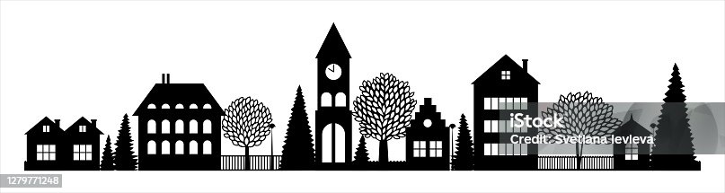 ucretsiz sehir manzarasi manzara siluet vektor set vektor grafigi