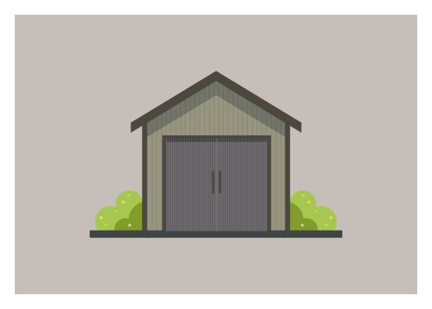 small wooden shed building simple illustration simple illustration of a small wooden shed building shed stock illustrations