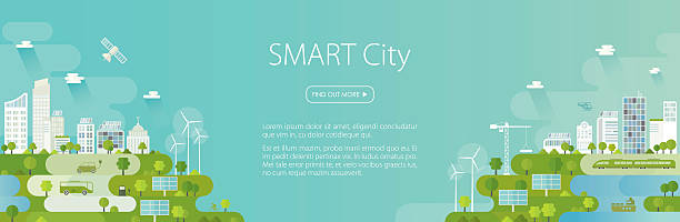 Smart City Banner vector art illustration