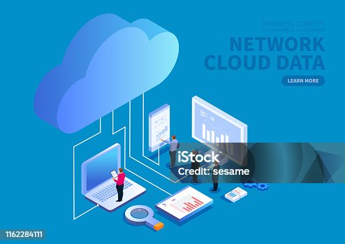 istock Smart device and web data cloud savings and analysis 1162284111