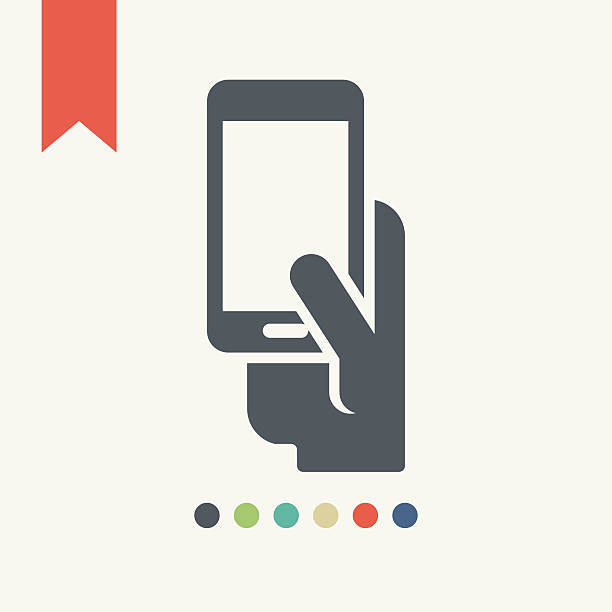 Smart phone icon Hand holding mobile phone,smart phone icon,vector illustration. selfie clipart stock illustrations