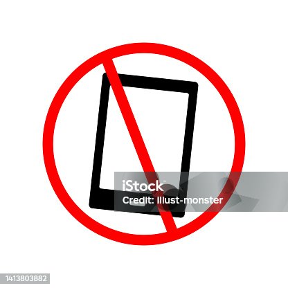 istock Smart Phone Regulatory Sign. Vector. 1413803882