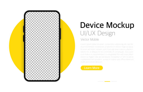 스마트 폰 빈 화면입니다. 장치 모형. ui 및 ux 디자인 인터페이스. 벡터 - 인공적인 일러스트 stock illustrations