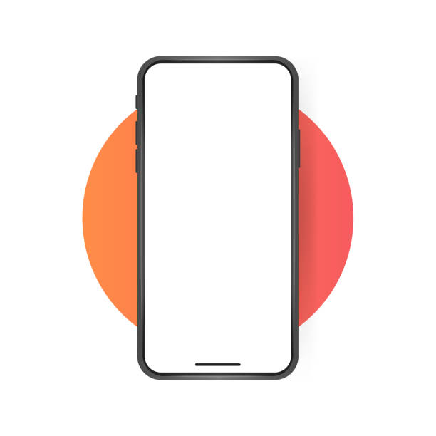 Smartphone blank screen, phone mockup. Template for infographics or presentation UI design interface vector art illustration