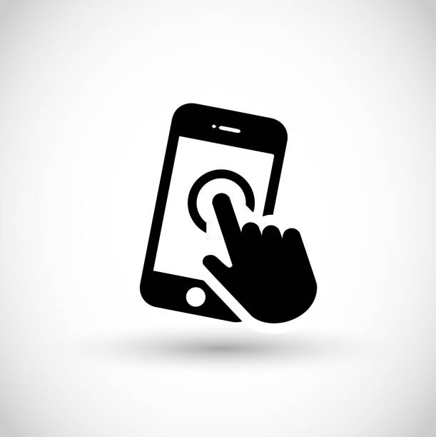 ilustraciones, imágenes clip art, dibujos animados e iconos de stock de vector icono de smartphone - aplicación para móviles