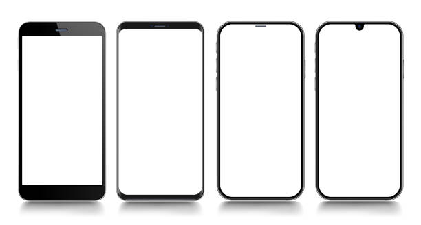Smartphone. Mobile phone Template. Telephone. Realistic vector illustration of Digital devices Smartphone. Mobile phone Template. Telephone. Realistic vector illustration of Digital devices iphone mockup stock illustrations