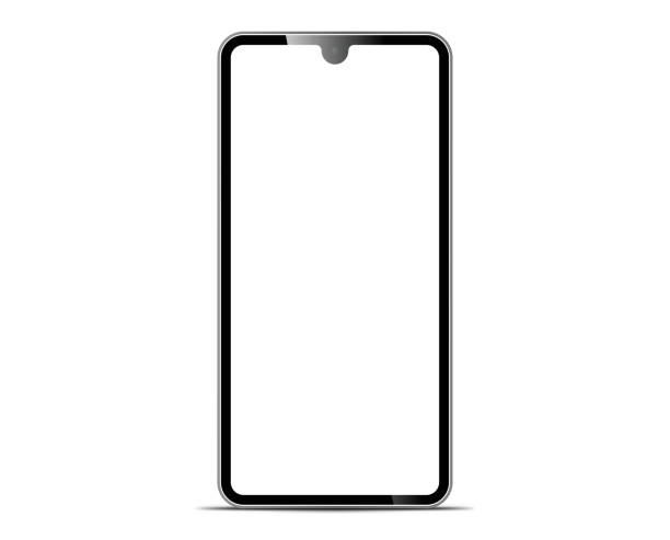 smartphone The shape of a modern mobile phone Designed to have a thin edge. smartphone The shape of a modern mobile phone Designed to have a thin edge. cyborg stock illustrations