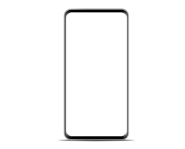smartphone The shape of a modern mobile phone Designed to have a thin edge. smartphone The shape of a modern mobile phone Designed to have a thin edge. cyborg stock illustrations