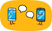 istock Smartphones Talking Doodle 1 1353901145