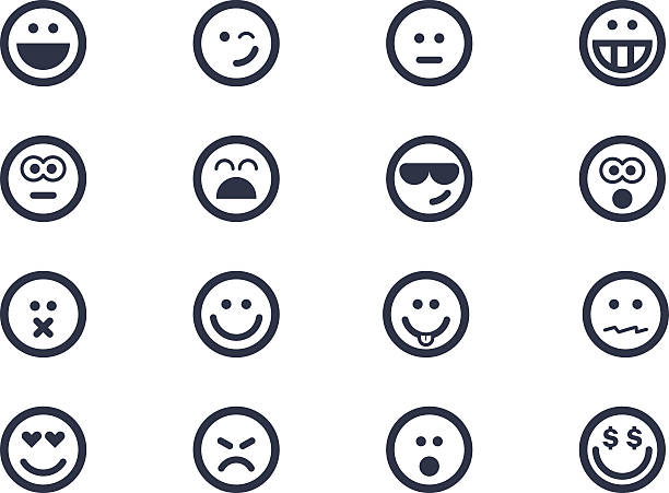 Smile icons Emoticons winking stock illustrations