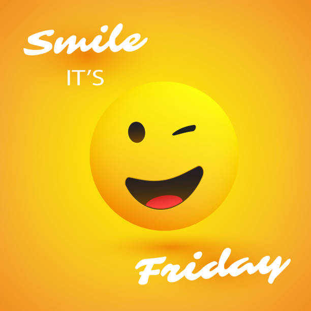 stockillustraties, clipart, cartoons en iconen met glimlach! het is het komende concept van het vrijdag-weekend met smiley - happy friday emoticon