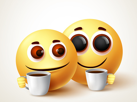 Smiley Emoji  S  e Paar Trinken  Kaffee Vektor Zeichen Emoji   Smiley Emoji  S  e Paar Trinken  Kaffee Vektor Zeichen Emoji