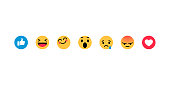 Smiley face, like, heart in isometry. Emotion Icons. Yellow smiley smiling, crying, angry, afraid, surprised, happy