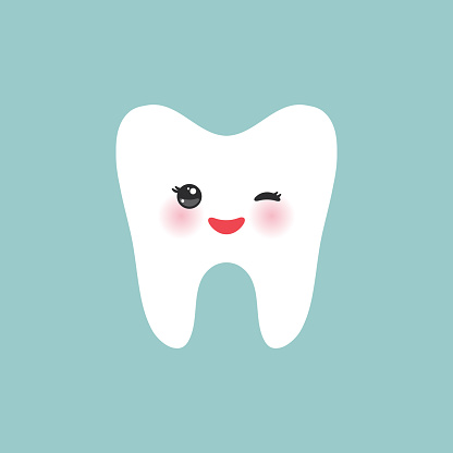 Download Smiling Happily Tooth Healthy Cute Cartoon Tooth Character ...