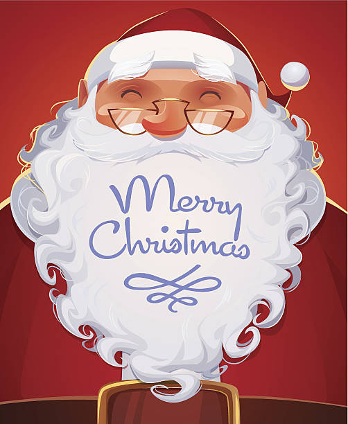 Smiling Santa Claus Christmas card \ poster \ banner. Vector illustration. funny santa cartoon pictures stock illustrations