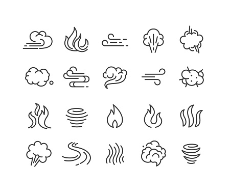 Editable Stroke - Smoke and Steam - Line Icons