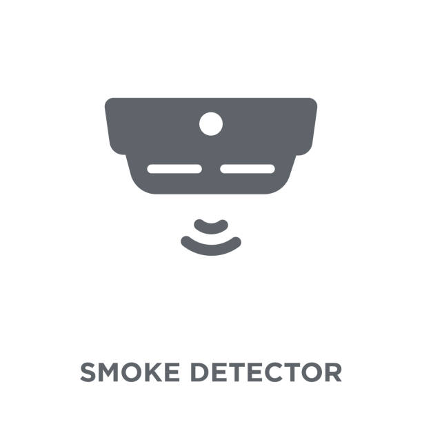 stockillustraties, clipart, cartoons en iconen met rookmelder pictogram uit elektronische apparaten-collectie. - rookmelder
