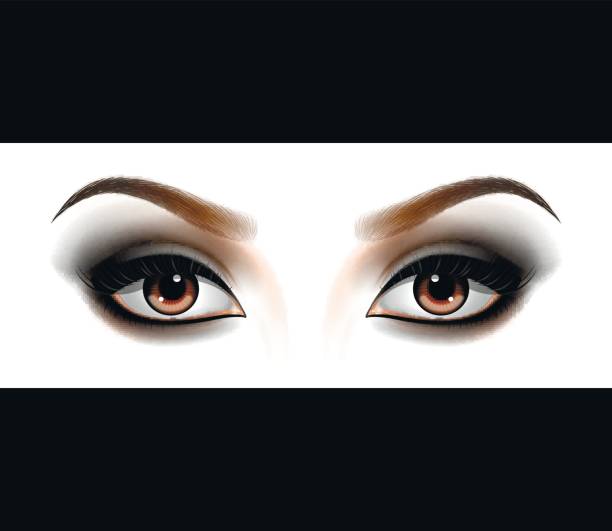 смоки макияж глаз. - smoky eye makeup stock illustrations.